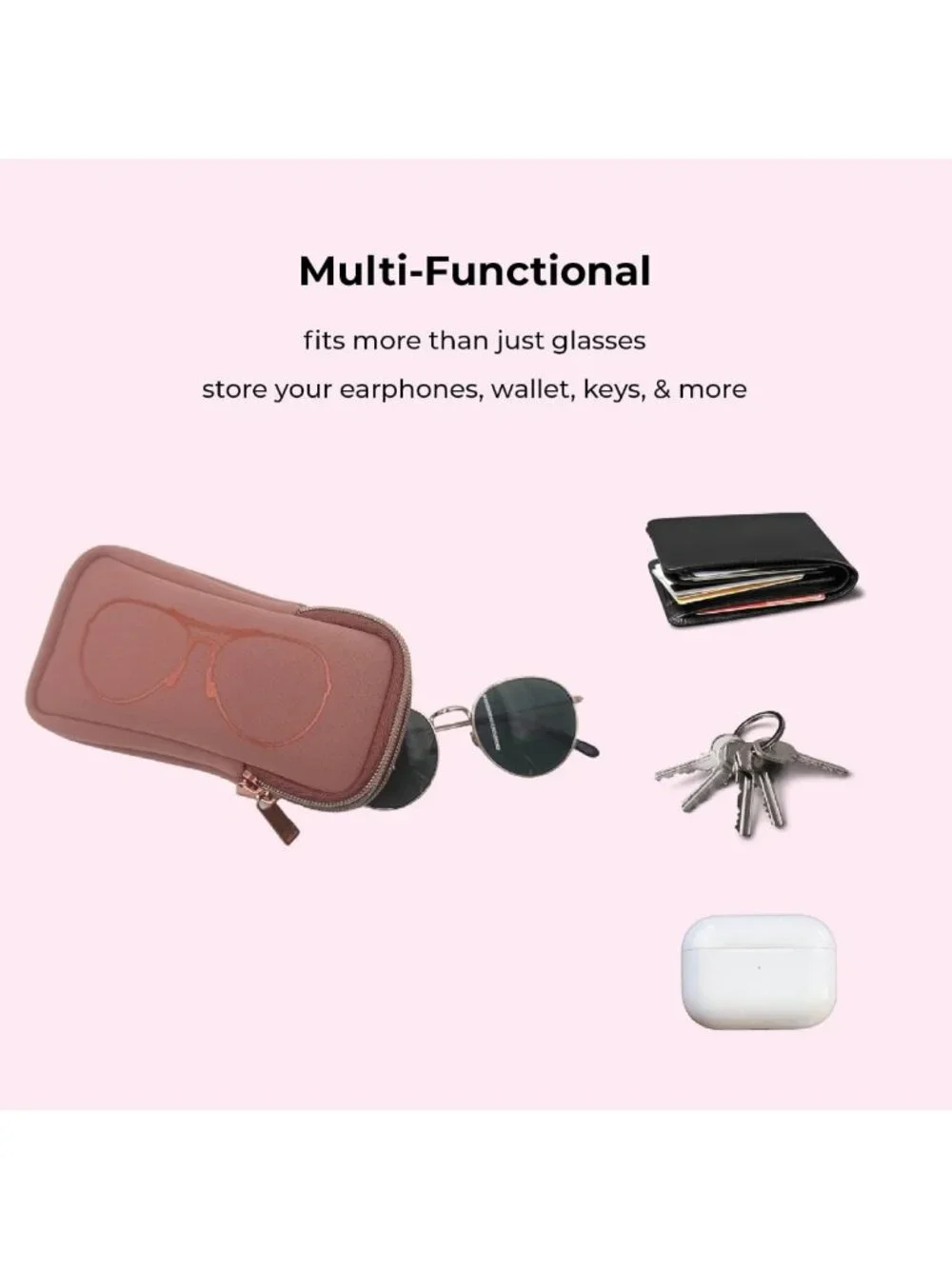 Stylish Double Eyeglass Case with 2 Compartments for Sunglasses & Glasses